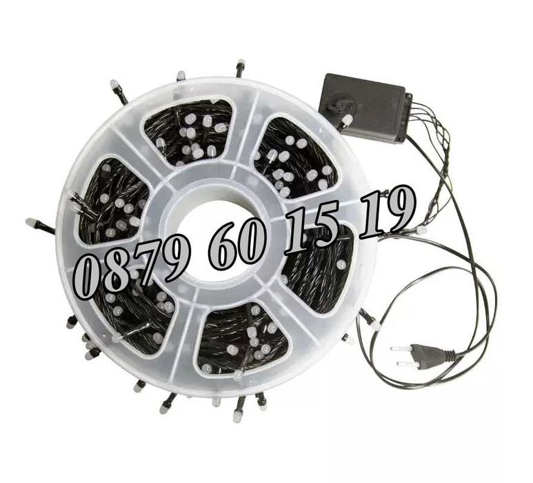 Коледни лампички 20 метра на макара, многоцветни, водоустойчиви