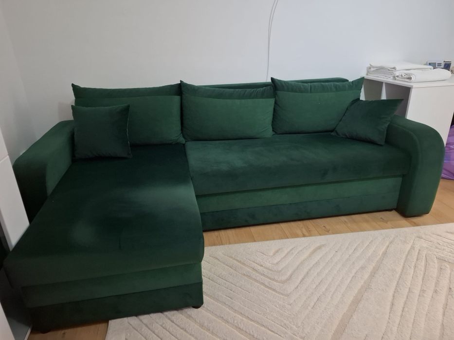 Vand Canapea catifea verde