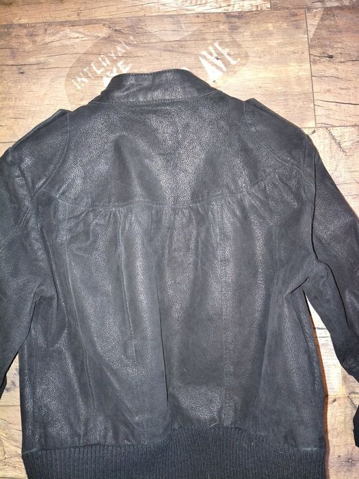 Geacă din piele întoarsă naturală (porc)Zara.