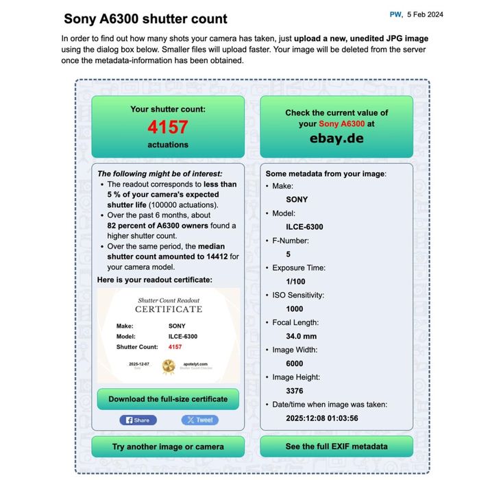 Sony a6300 kit complet