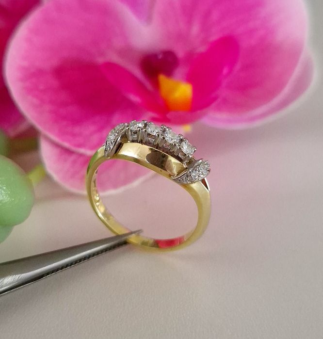 Inel din aur de 14K cu diamante naturale si certificat