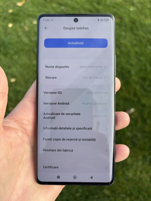 Redmi Note 14 Pro ca NOU 8GB + 4GB RAM si 256GB ROM original impecabil