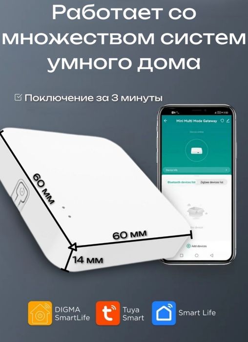 Шлюз Tuya Zigbee 3.0 с WIFI+BLE 5.0