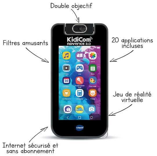 Детски телефон VTech KidiCom Advance, детски смартфон без абонамент