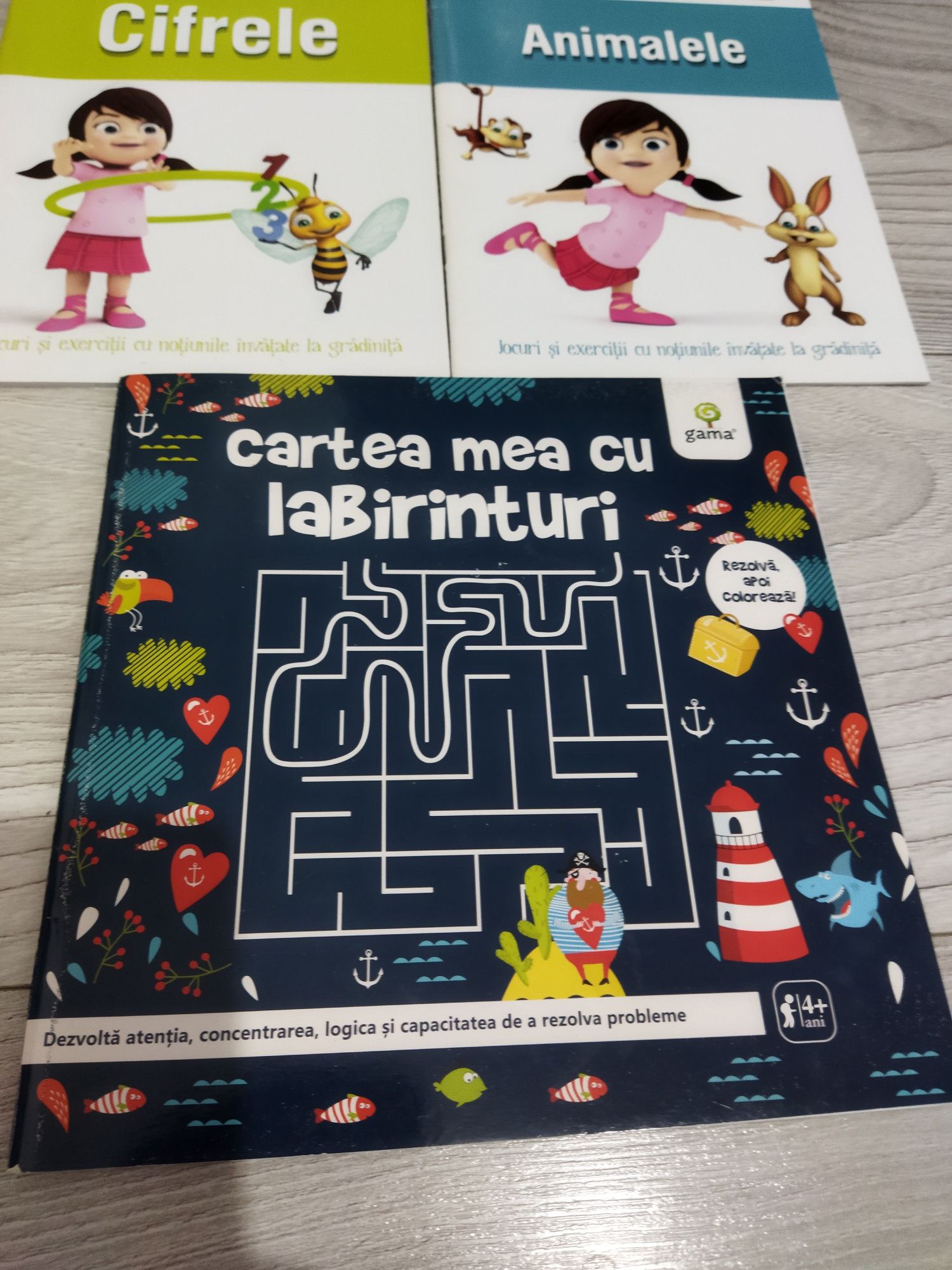 Lot 5 cărți noi educative cu activitati pentru copii cifre litere