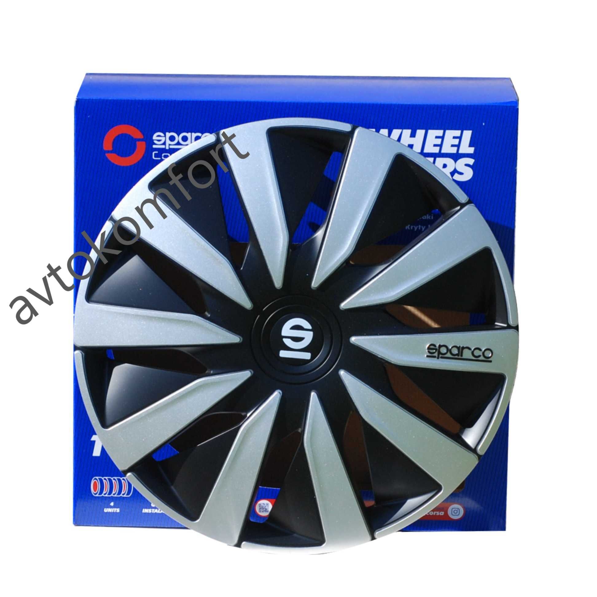 Sparco Двуцветни Тасове  Капаци За Джанти 15" Или 16" Черно Сиво