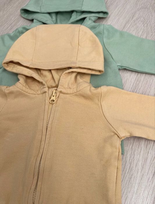 Set lot pulovere hanorac cu gluga, bebe baiat, H&M, marimi 50 si 56