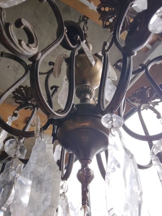Candelabru / lustra din bronz și cristal, Louis al XV lea