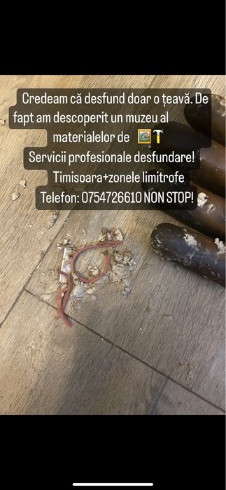 Servicii profesionale de desfundat tevi si canalizare-Timisoara