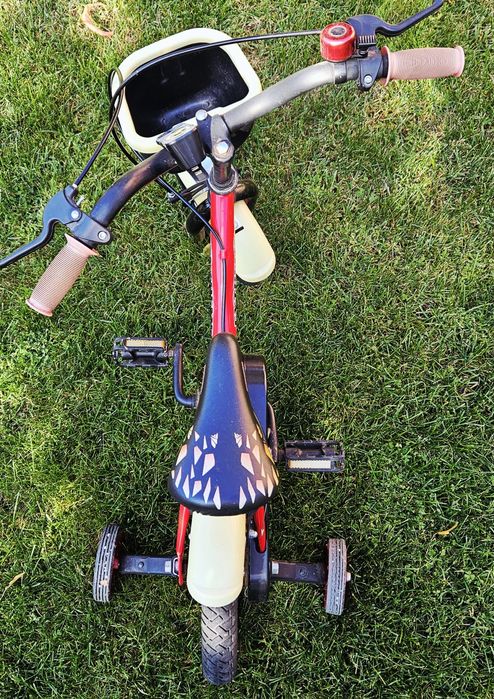 Bicicleta cu roti ajutatoare Extreme Power 2-6 ani, Negru/Rosu