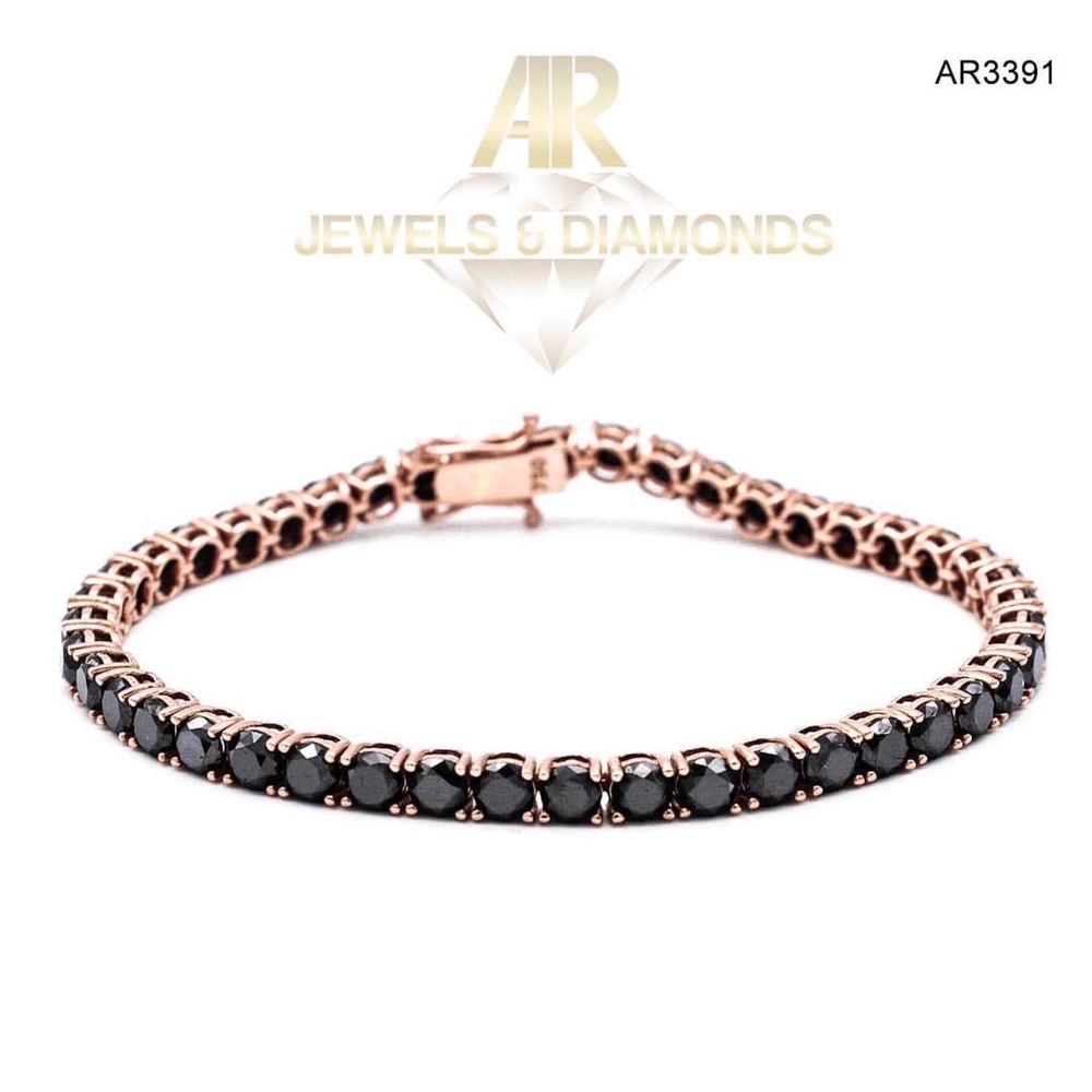 Bratara Aur 18 K Tennis cu Diamante negre model ARJEWELS(AR3391)