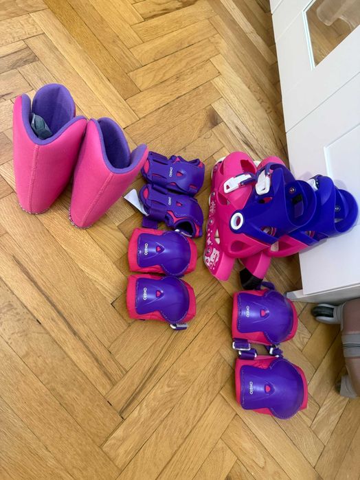 Детски Ролери Play 3 + 3бр. Протектори, Розово/Лилави - 40лв.