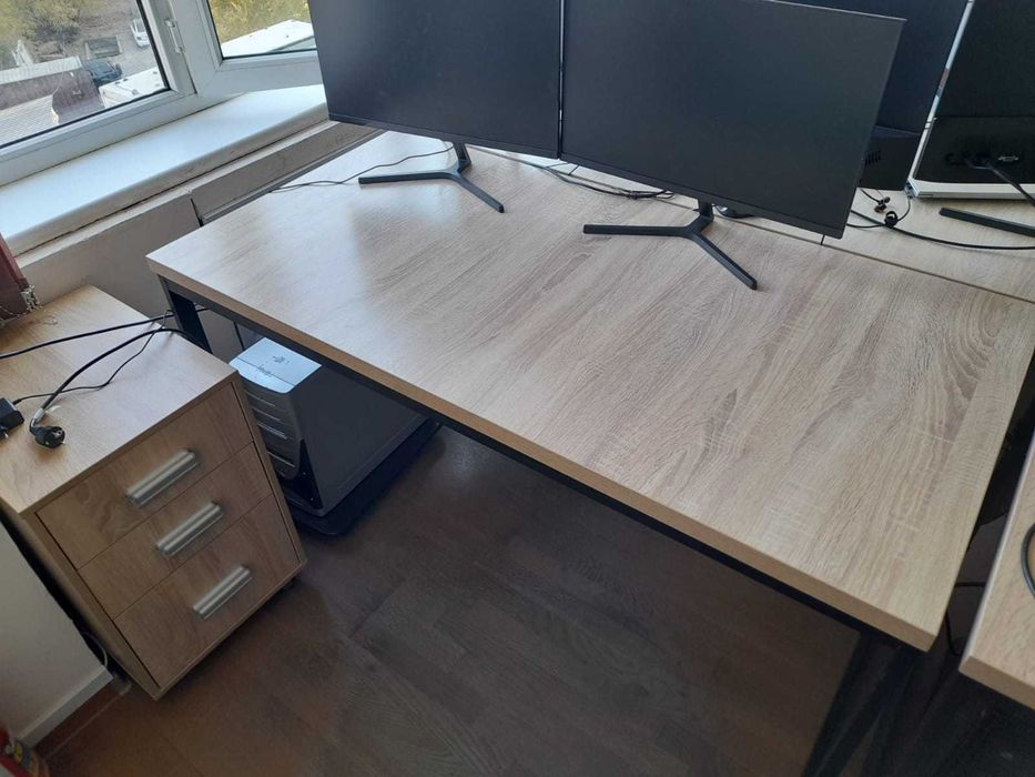 Стол офисный с тумбой Лофт Зетта