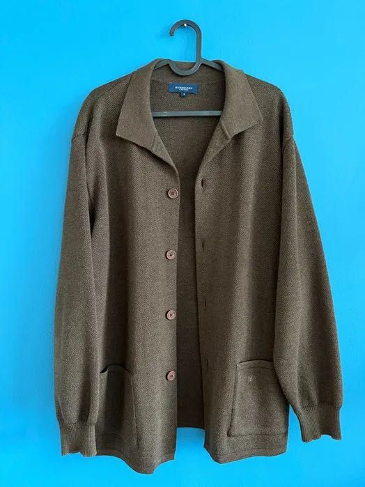 Като нов автентичен кардиган Burberry мериносова вълна за мъже L