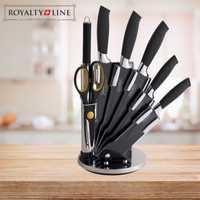 Комплект ROYALTY LINE: 5 ножа, точило, ножица и елегантна поставка