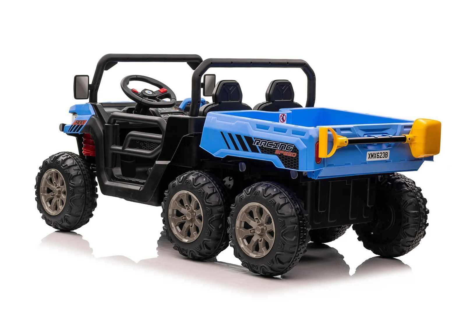 UTV electric copii 2-7 ani Farm Tractor 2 loc,4x4 cupa basculabila Blu