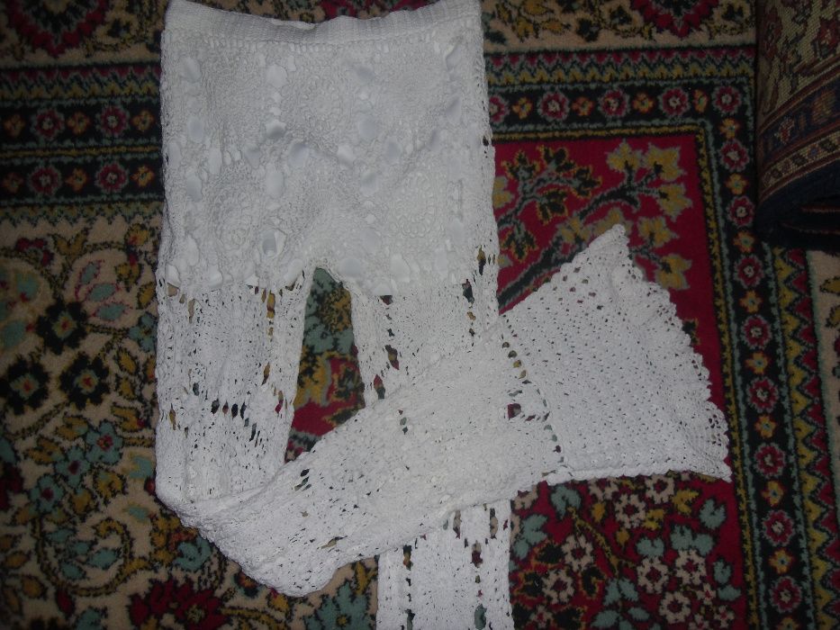 pantaloni dantela macrame ,albi