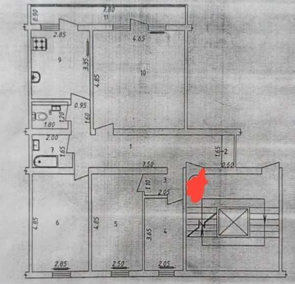 Центр Квартира 4 комнатная Кунаева Загс Россия Гостиница Метро 500метр