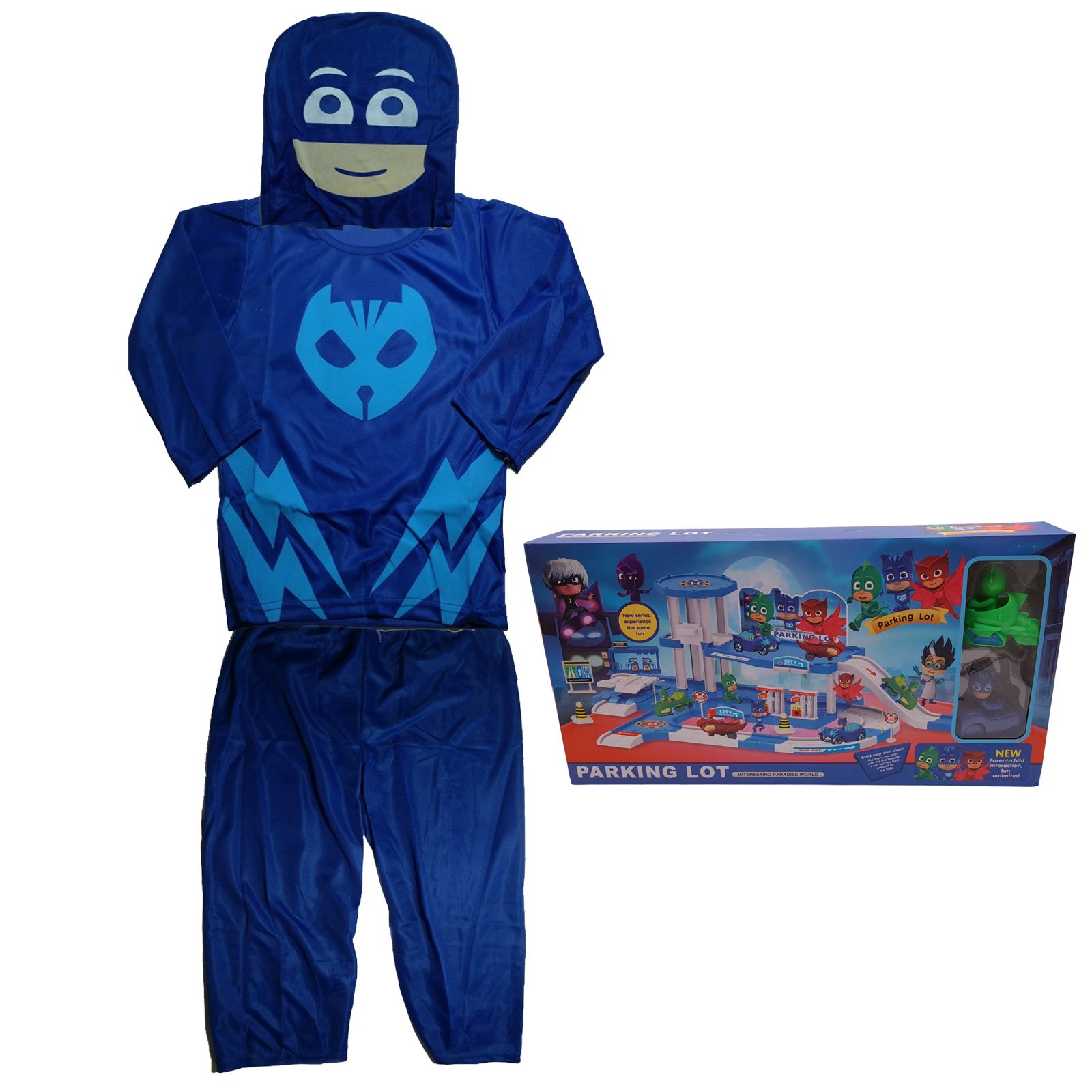 Costum pentru copii  Blue Cat, marimea 3-5 ani, jucarie inclusa