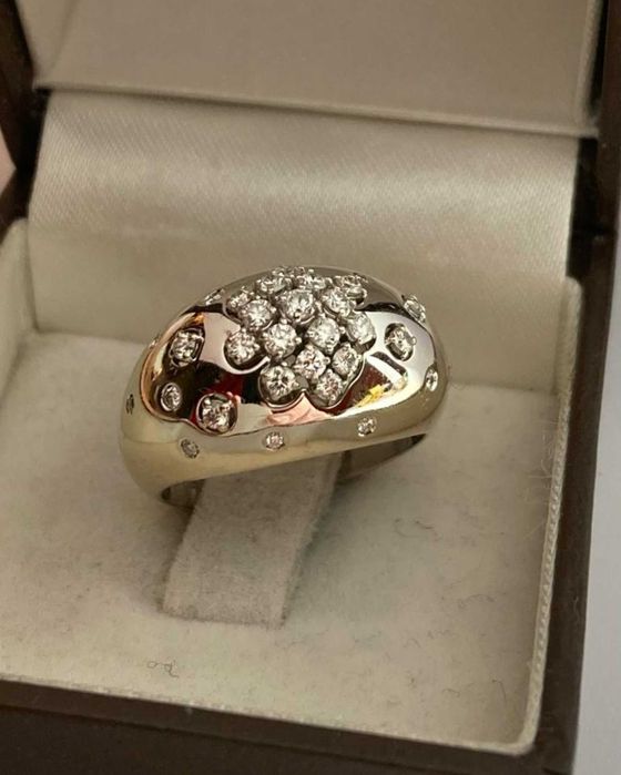 Inel Aur alb 18k+ 24 diamante de calitate 0.51ct colecția Damiani 10gr