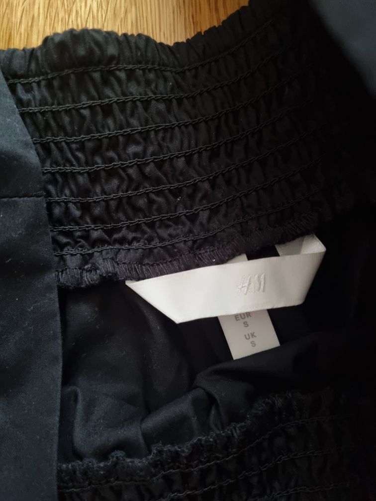 Rochie poplin neagră scurtă H&M, măsura S