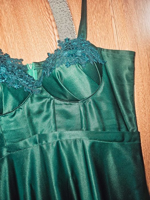 Rochie tafta verde smarald