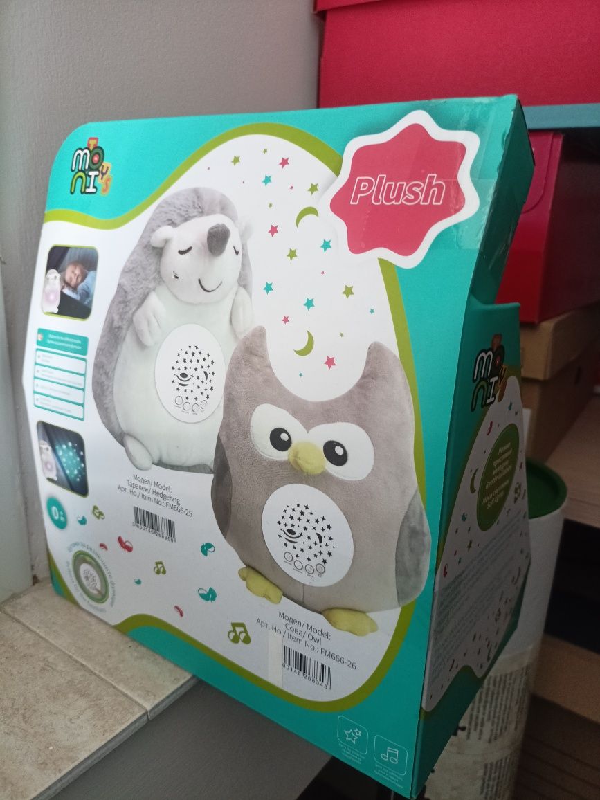 Нощна лампа и проектор с бял шум Plush Таралеж