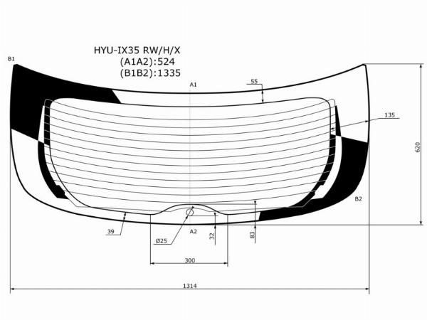 Стекло заднее Hyundai Tucson