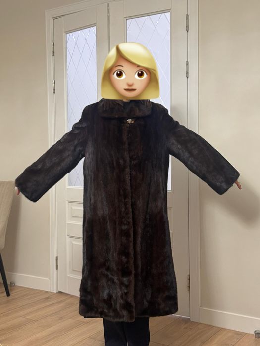 Шуба норковая финский мех , длина 130 см