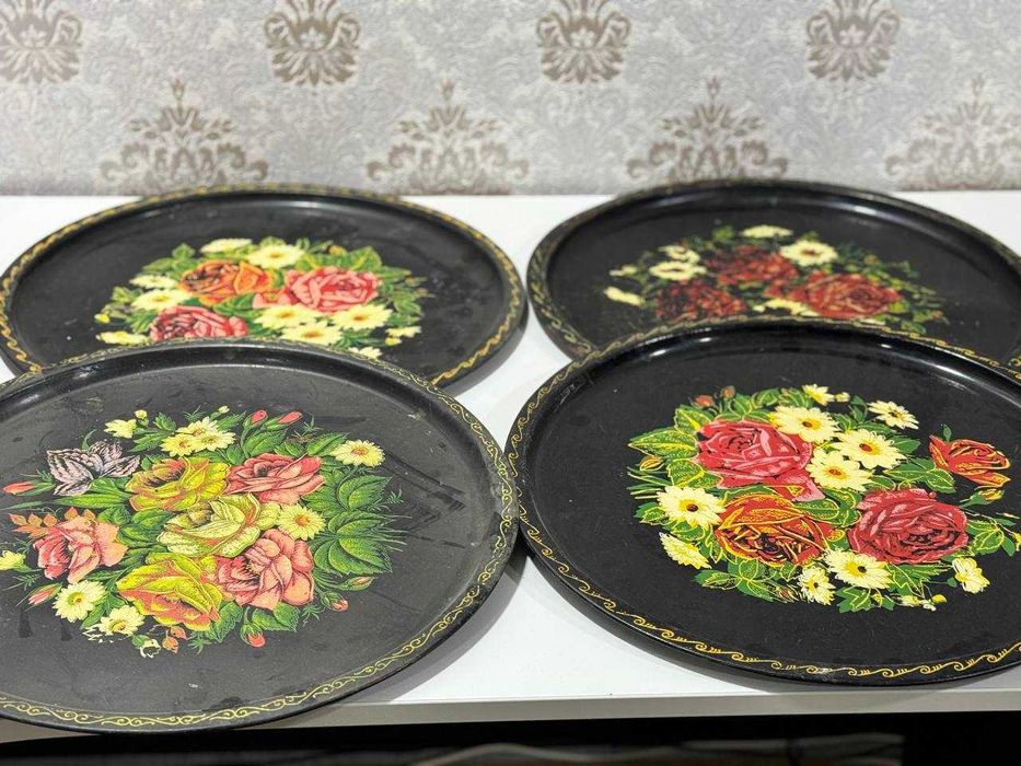 Подносы железные 4 шт. , Темир ляганлар 4 дона , диаметр 48 см