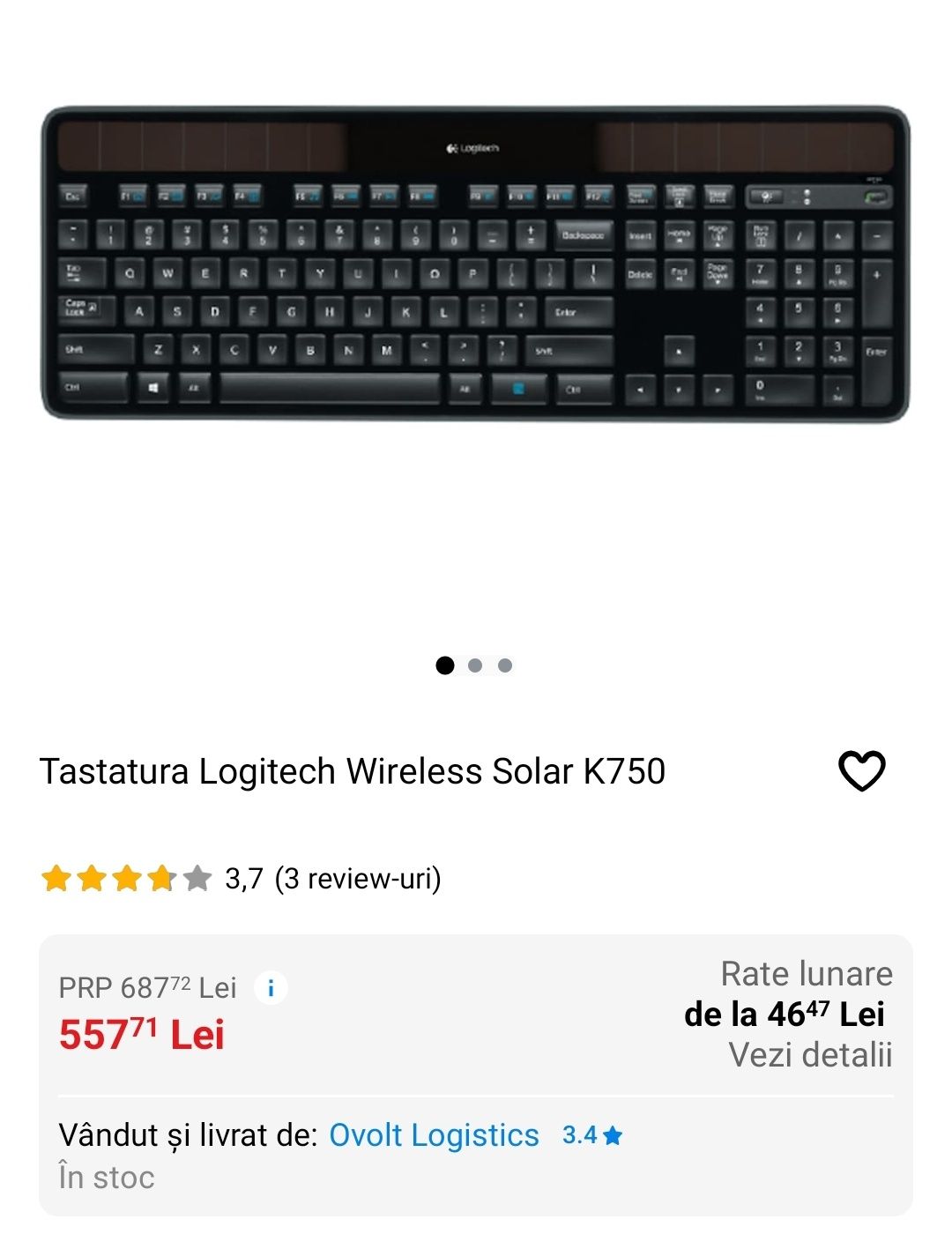 Kit Tastatura Logitech Wireless Solar K750 + Mouse Logitech M345, Lime