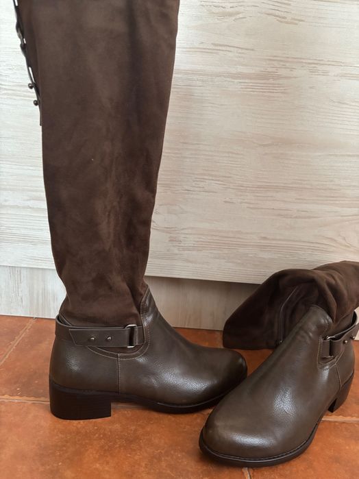 Кафяви дълги ботуши , с етикет