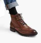 Ghete lace up 40.5 41 brogue premium Base London piele naturala moale