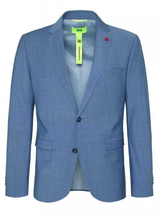Sacou blazer slim 46 S premium Cinque NOU lana respirabila bleu ciel