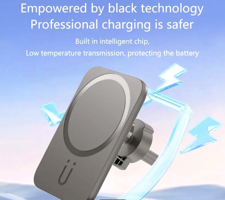 Магнитен безжичен държач за телефон с бързо зареждане за автомобила