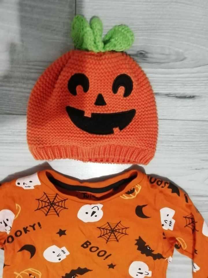 Bluza și căciulita dovleac și bostan Halloween mărime 92 18-24 luni