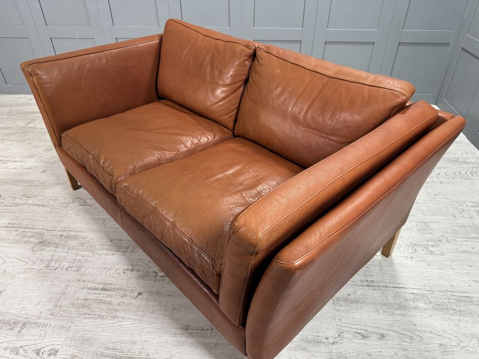 Датски диван 2-ка естествена кожа Д1104