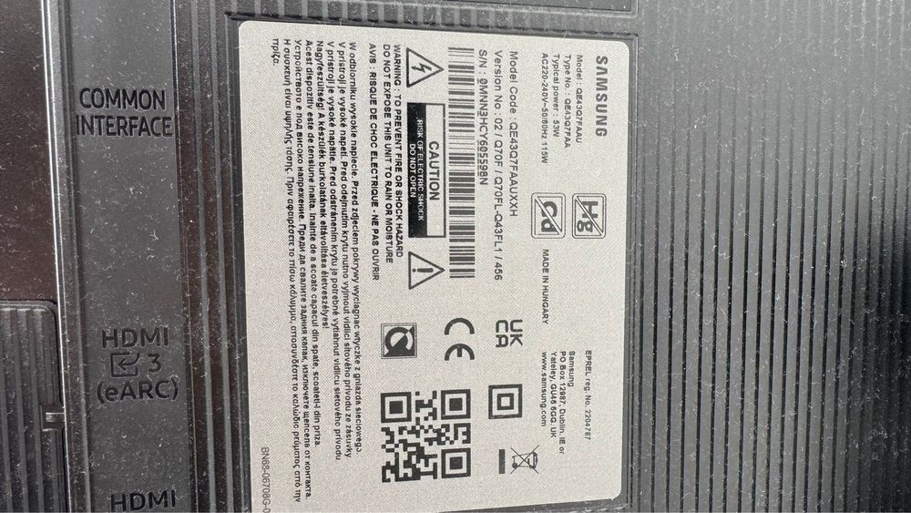 Televizor QLED Smart SAMSUNG 43Q7F, 4K, 108cm