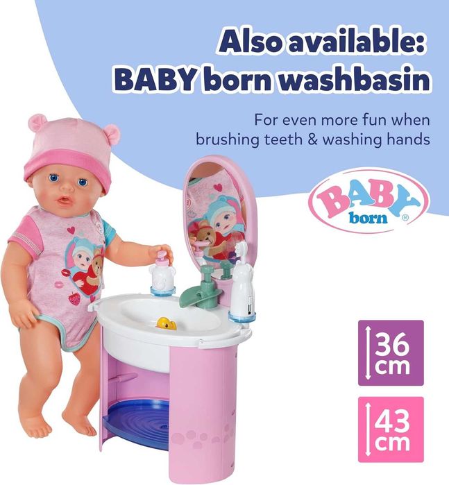 BABY born Тоалетна за кукли със звуци и аксесоари, за кукли 36 и 43 см