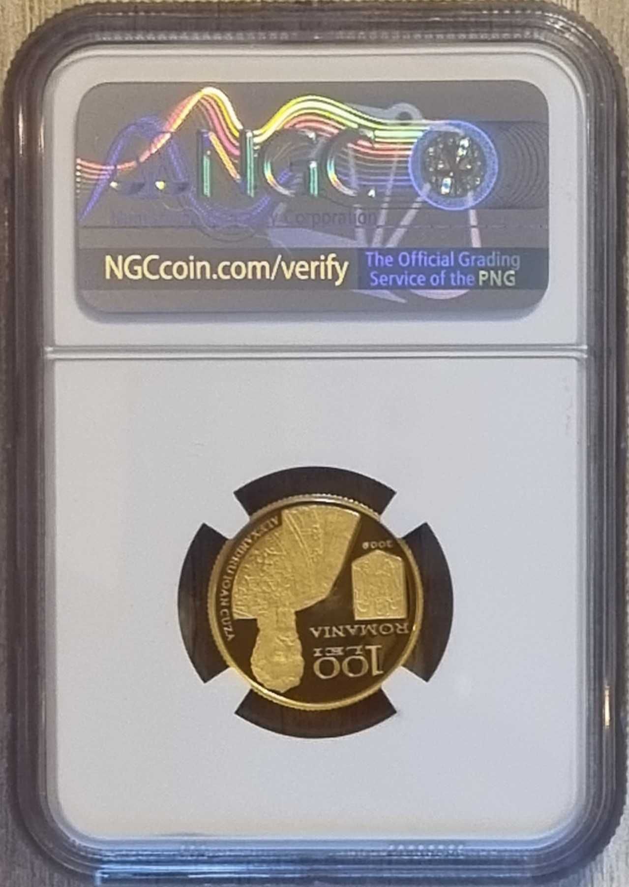 Set 3 monede BNR, aur, argint, tombac Statul Major General gradate NGC