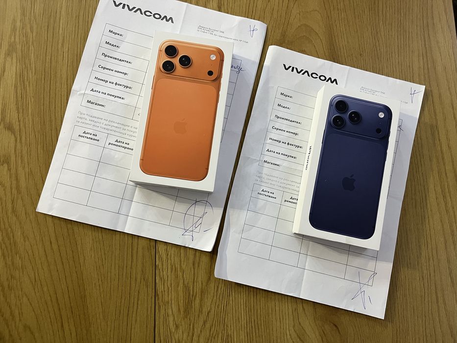 Бартер нови iPhone 17 pro max 256gb blue orange 24м гаранция Виваком