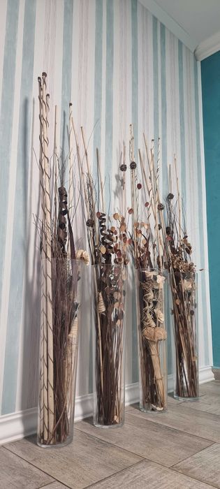 Vaza Sticla & Flori Decorative