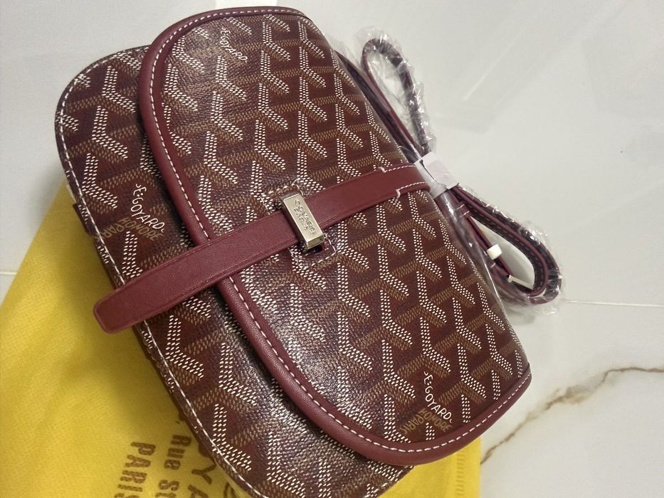 Geantă tip crossbody, model Goyard – vișiniu/burgundy
