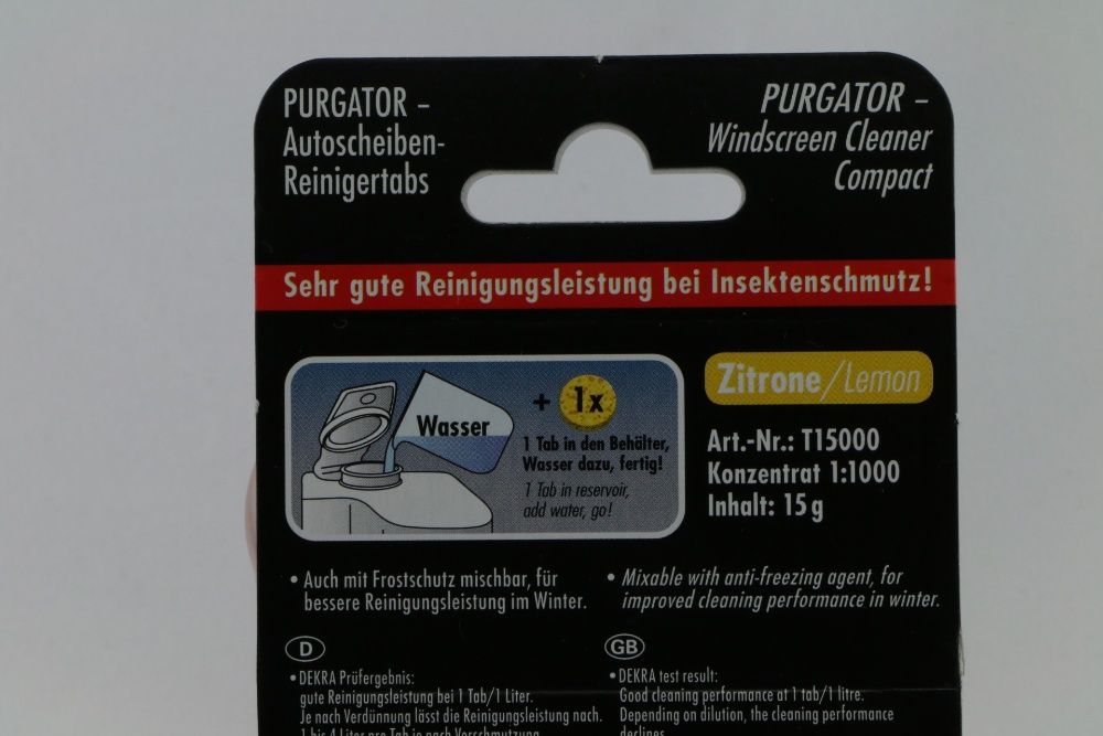 таблетки Purgator за почистване на авто стъкла, Германия