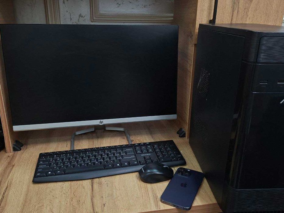 Продаю монитор с блоком питанием HP24F (В ПОДАРОК КЛАВИАТУРА И МЫШ)