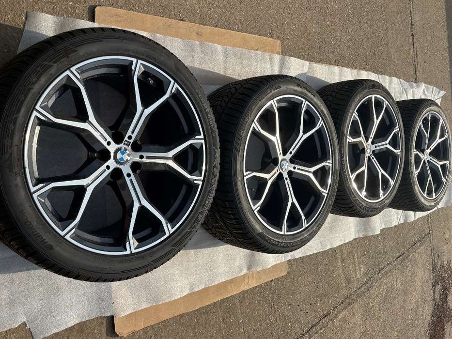 Jante originale BMW X5 G05 X6 G06 741 M cu anvelope iarna Hankook roti