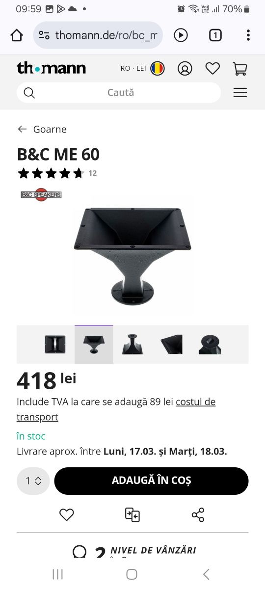 Horn  goarna aluminiu b&c