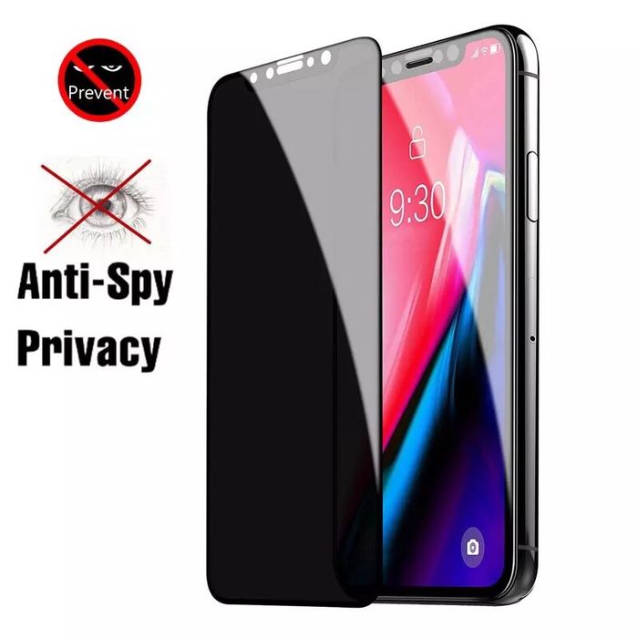 Folie Sticla Hard Glass Anti Spy 5D Black - Iphone 8 8 Plus