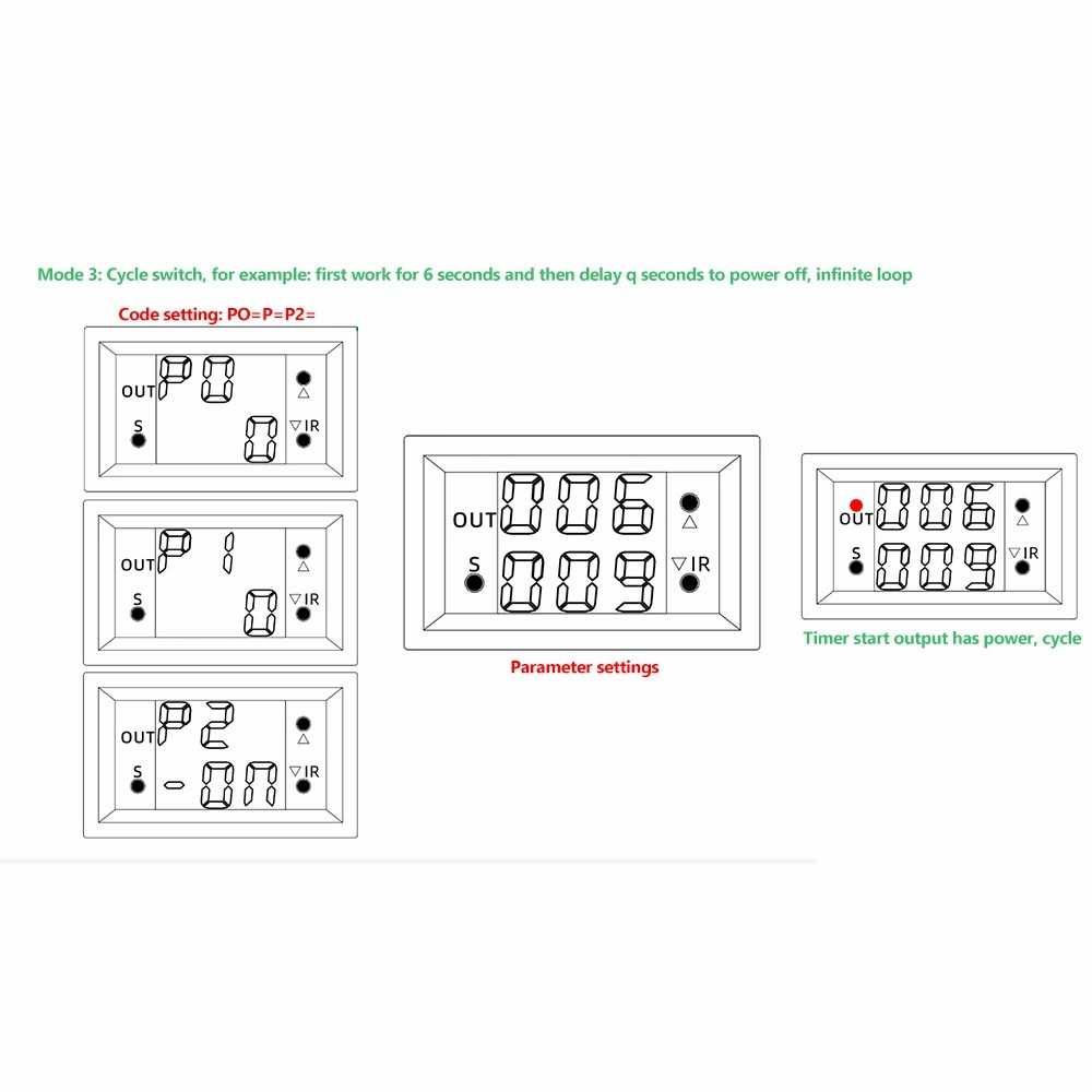 Modul temporizator releu de timp programabil temporizare 12v display