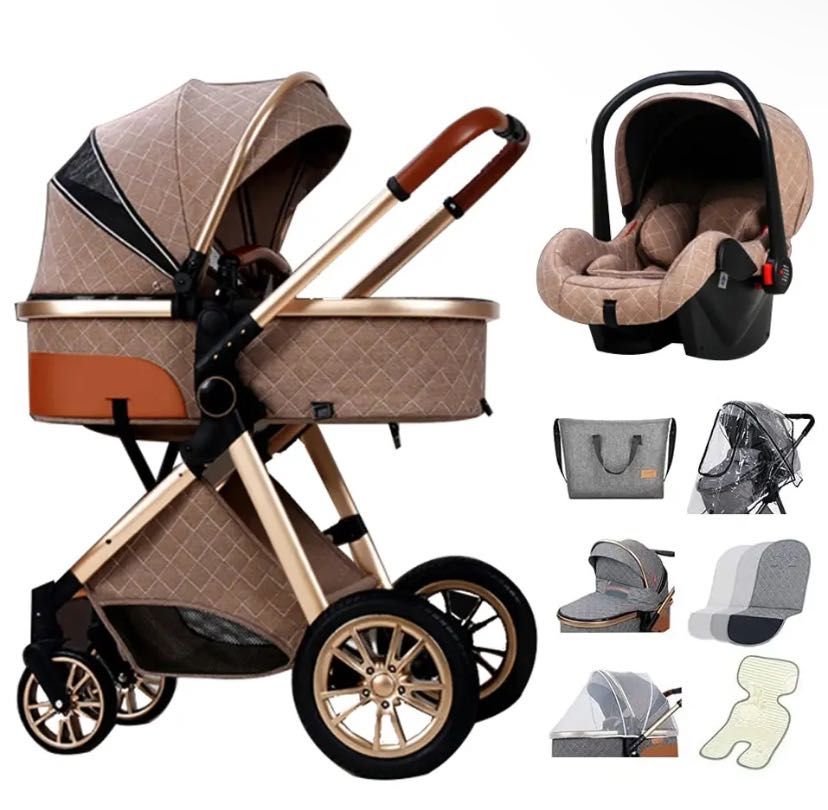 NOU Carucior Bebe 3 in 1 Bebelus Landou Copii Pliabil Smart + CADOU